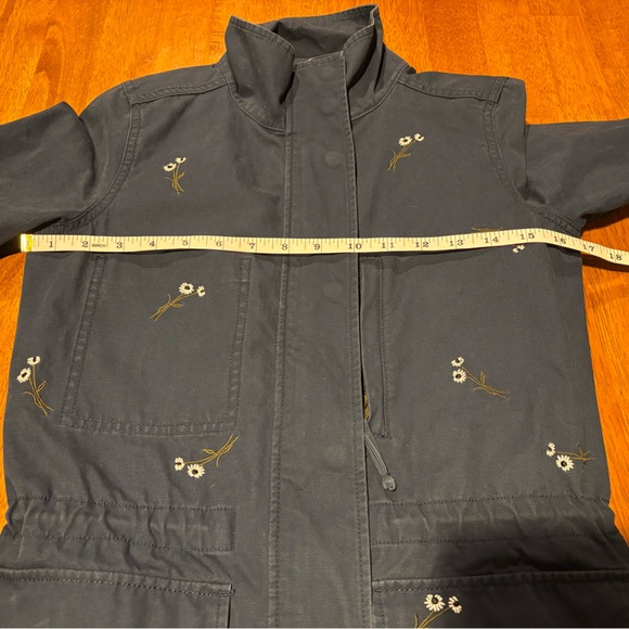 Madewell XXS Navy Embroidered Utility Jacket Cotton Floral Military Style - Picture 12 of 14